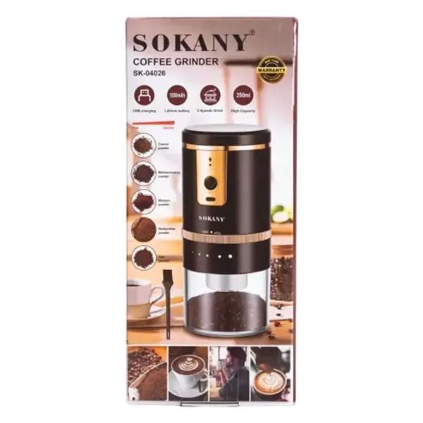 Кавомолка електрична Sokany 13 Вт 250 мл Sokany AMB-002736 фото