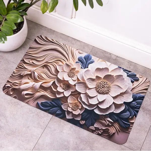 Килимок діатомітовий універсальний PEONY 58*38 см з ефектом 3-D Jiamat AMB-003989 фото