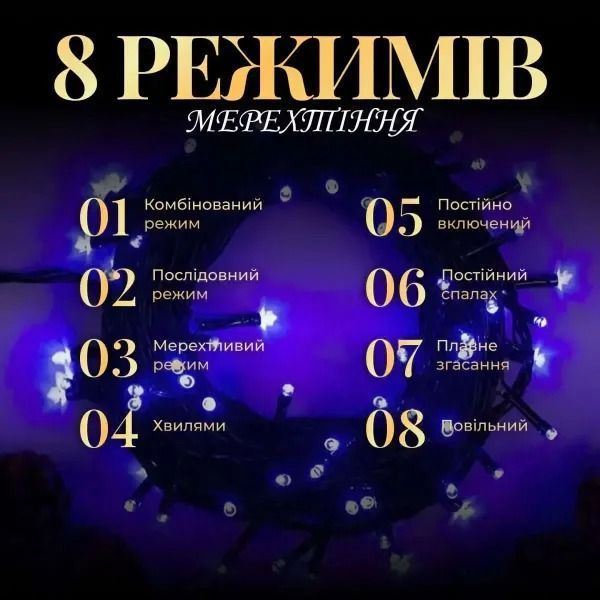 Гірлянда Нитка 161 LED довжина 14 метрів, синій GarlandoPro AMB-000693 фото