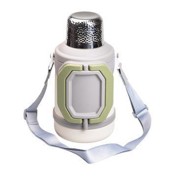 Термос для туризму Vacuum Cup 1,5 л з фліп кришкою та складаними ручками, сірий Yiwu AMB-003546 фото