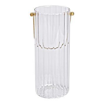 Ваза скляна Clear циліндр з ручкою 29,5 см Yiwu HP-1726 AMB-000055 фото