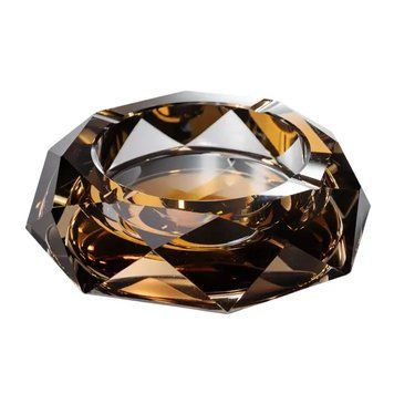 Попільничка скляна Crystal Glass кругла, золотистий AMB-004623 фото