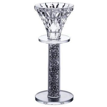 Підсвічник декоративний Diamante скляний 15 см AMB-004626 фото