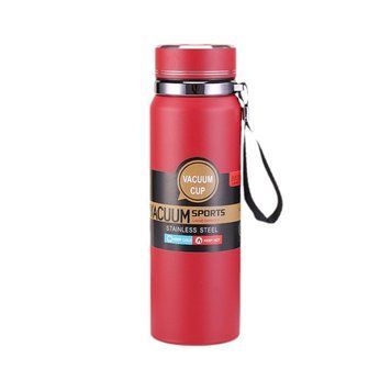 Термос Vacuum Sports 1 л з датчиком температури та ситечком, червоний Yiwu AMB-003564 фото