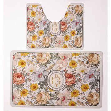 Набір килимків для ванни Flowers 2 штуки 80*50 см/50*40 см діатомітових AMB-004422 фото