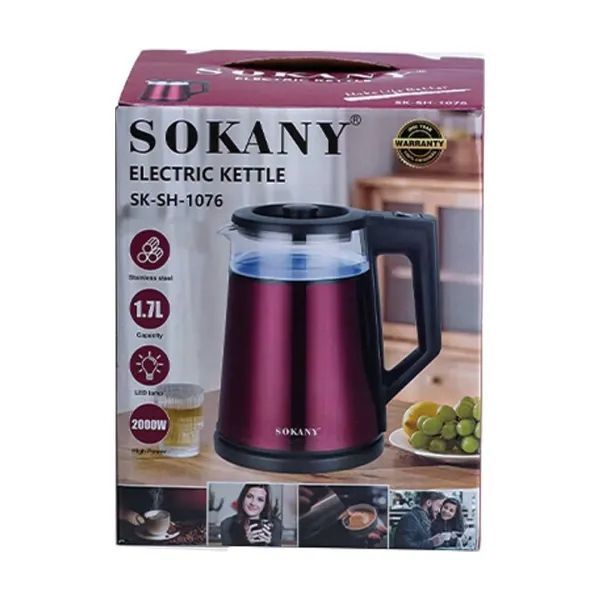 Електрочайник Sokany SK-SH-1076 на 1.7 л 2000 Вт, сірий AMB-005755 фото