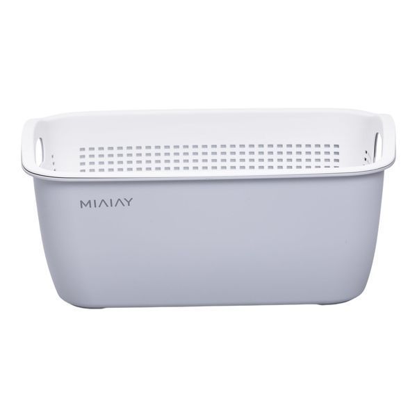 Кошик для миття овочів та фруктів MIAIAY пластиковий 29,5*21*11 см, сірий Yiwu AMB-001674 фото