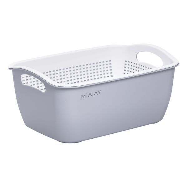 Кошик для миття овочів та фруктів MIAIAY пластиковий 29,5*21*11 см, сірий Yiwu AMB-001674 фото